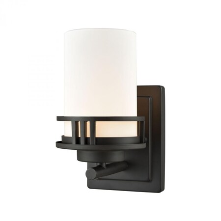 Thomas Ravendale 1-Light for the Bath in Oil Rubbed Bronze with Opal White Gl CN578171